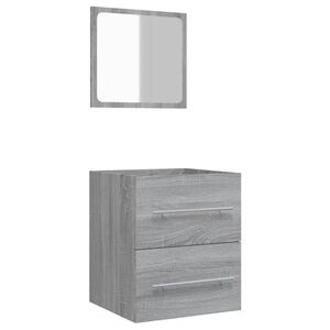 vidaXL Bathroom Cabinet with Mirror Grey Sonoma 41x38.5x48 cm Engineered Wood