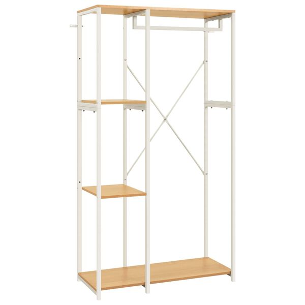 vidaXL Wardrobe White and Oak 90x40x167 cm Metal and Engineered Wood