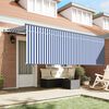 vidaXL Retractable Awning Retractable Striped Blue 350 x 200 cm Fabric
