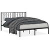 vidaXL Metal Bed Frame without Mattress with Headboard Black 140x200cm