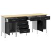 vidaXL Work Cabinet with Drawer with Lock 4 pcs Black 200 x 55 x 85 cm