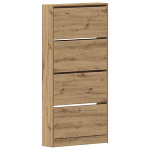 vidaXL Shoe Cabinet Artisan Oak 80 x 21 x 163.5 cm Engineered Wood