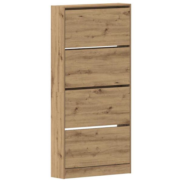 vidaXL Shoe Cabinet Artisan Oak 80 x 21 x 163.5 cm Engineered Wood