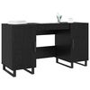 vidaXL Desk with Shelf Black oak 140 x 50 x 75 cm Engineered wood