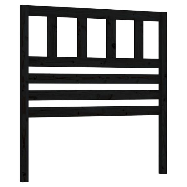 vidaXL Bed Headboard Black 96x4x100 cm Solid Wood Pine