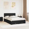 vidaXL Bed Frame with Headboard Black 140 x 190 cm Engineered Wood