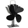 vidaXL Heat Powered Stove Fan 4 Blades Black