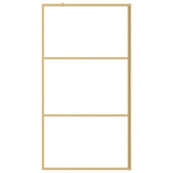 vidaXL Walk-in Shower Wall with Clear ESG Glass Gold 100x195 cm