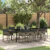 vidaXL Garden Dining Set 9 pcs Grey Poly Rattan
