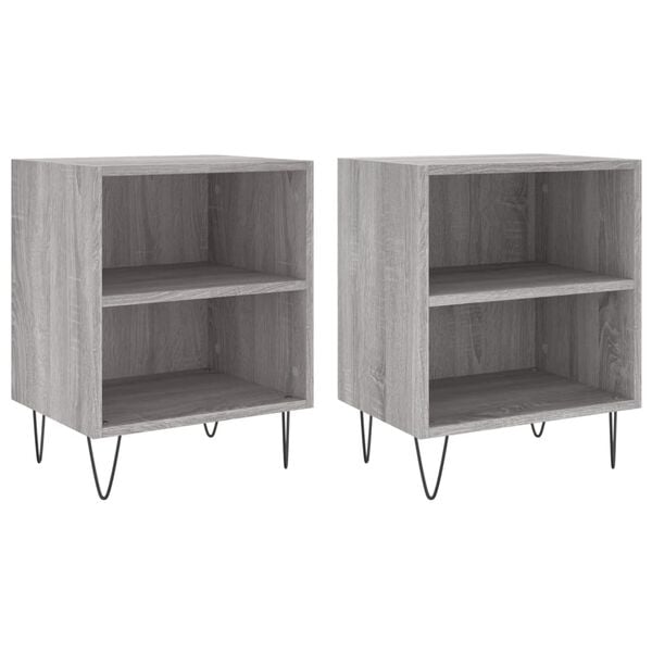vidaXL Bedside Cabinets 2 pcs Grey Sonoma 40x30x50 cm Engineered Wood