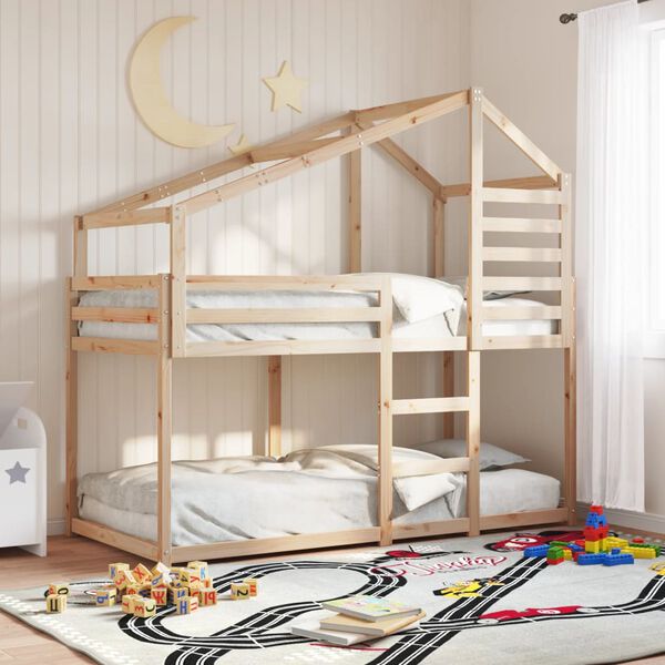 vidaXL Bunk Bed without Mattress 90x190 cm Single Solid Wood Pine