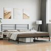 vidaXL Metal Bed Frame without Mattress with Headboard Black 180x200cm