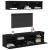 vidaXL TV Wall Units with LED with LED 5 pcs Black Oak 80 x 30 x 40 cm