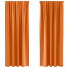 vidaXL Blackout Curtains with Rings 2 pcs Bright Orange 260 x 140 cm