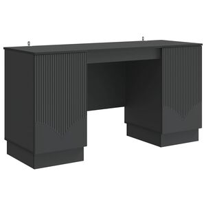 vidaXL Desk Black 142.5 x 50 x 75 cm Engineered Wood