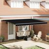 vidaXL Retractable Awning Black 450 x 300 cm Polyester and Metal