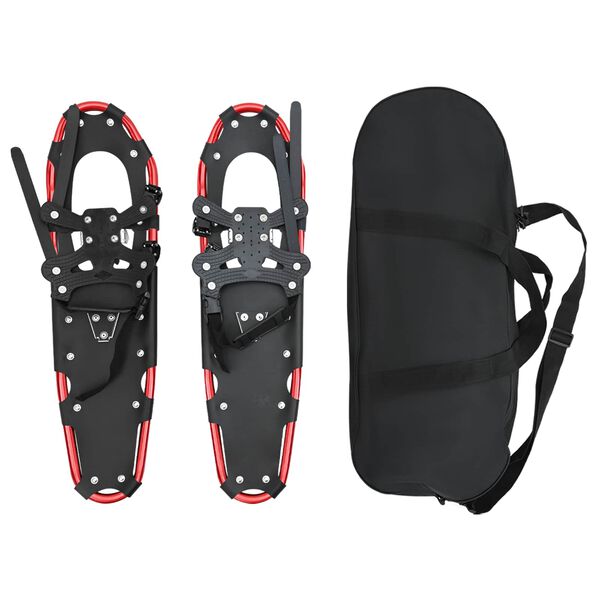 vidaXL 3 in 1 Snowshoes Red and Black 30 inches Aluminum and HDPE