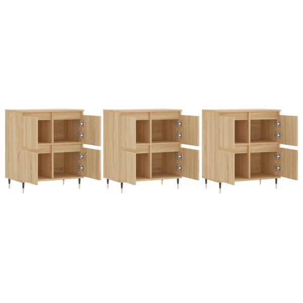 vidaXL Sideboards 3 pcs Sonoma Oak Engineered Wood