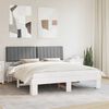 vidaXL Bed Frame with Upholstered Headboard Light Grey 180 x 200 cm