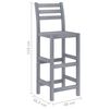 vidaXL 5 Piece Outdoor Bar Set Grey Solid Acacia Wood