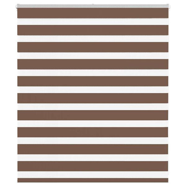 vidaXL Zebra Blind Brown 135x100 cm Fabric Width 130.9 cm Polyester