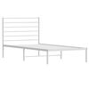 vidaXL Metal Bed Frame without Mattress with Headboard White 90x200cm
