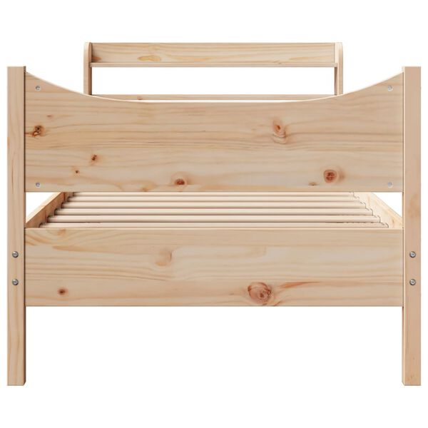 vidaXL Bed Frame with Headboard 90x200 cm Solid Wood Pine