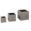 vidaXL Garden Raised Beds 3 pcs Poly Rattan Grey
