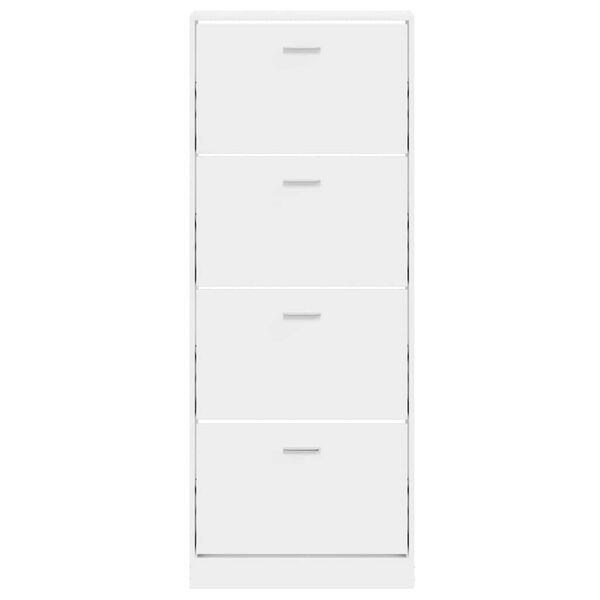 vidaXL Shoe Cabinet High Gloss White 59x17x150 cm Engineered Wood