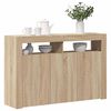 vidaXL Sideboard with LED Lights Sonoma Oak 115.5x30x75 cm