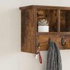 vidaXL Wall-Mounted Coat Rack with Shelf Smoked Oak 50 x 16 x 26 cm