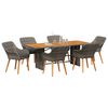 vidaXL Garden Dining Set with Cushion 7 pcs Grey and brown Poly Rattan