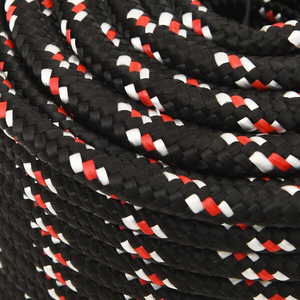 vidaXL Boat Rope Black 14 mm 100 m Polypropylene