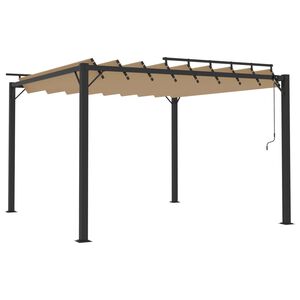 vidaXL Gazebo with Louvered Roof 3x3 m Taupe Fabric and Aluminium