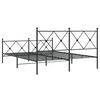vidaXL Metal Bed Frame without Mattress with Footboard Black 160x200cm