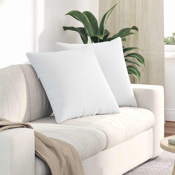 vidaXL Sofa Pillows 2 pcs White 80 x 80 cm Fabric