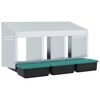 vidaXL Chicken Nesting Box 3 Compartments Wall-Mounted Galvanised Steel