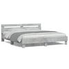 vidaXL Bed Frame with LED without Mattress Concrete Grey 180x200 cm Super King