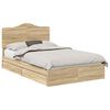 vidaXL Storage Bed with Drawer Sonoma Oak 120 x 190 cm Engineered Wood