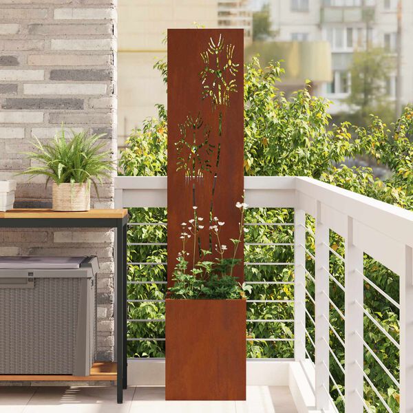 vidaXL Garden Privacy Screen Rusty 32 x 32 x 150 cm Weathering steel