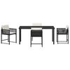 vidaXL Garden Dining Set 5 pcs Black Poly Rattan