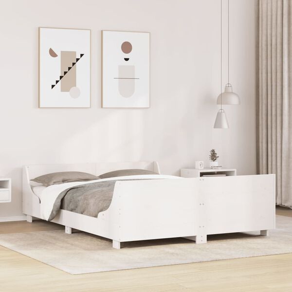 vidaXL Bed Frame without Mattress White 160x200 cm Solid Wood Pine