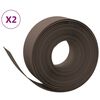vidaXL Garden Edgings 2 pcs Brown 10 m 20 cm Polyethylene