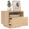vidaXL Bedside Cabinets with LED Lights 2 pcs Sonoma Oak 40x39x37 cm