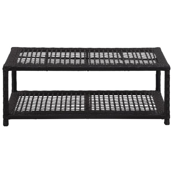 vidaXL Shoe Bench Black 80x40x30 cm Poly Rattan