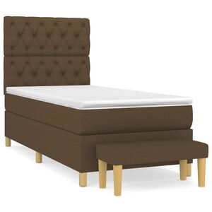 vidaXL Box Spring Bed with Mattress Dark Brown 80x200 cm Fabric