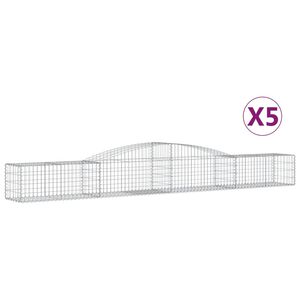 vidaXL Arched Gabion Baskets 5 pcs 400x50x40/60 cm Galvanised Iron