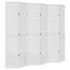 vidaXL Room Divider 6 Panels White Solid Wood Paulownia