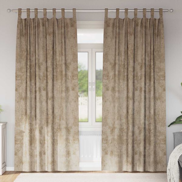 vidaXL Velvet Curtains 2 pcs Champagne 260 x 140 cm Velvet