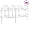 vidaXL Lawn Edgings 17 pcs White 10 m PP